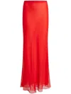 Khaite Mauva Silk Chiffon Maxi Skirt In 554 Fire Red