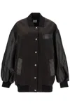 Khaite Spencer Wool-blend Felt And Leather Bomber Jacket