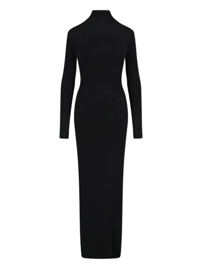 Khaite Bayra Column Maxi Dress In Black