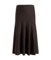 Khaite Mayu Fine Wool Blend Knit Midi Skirt In Black