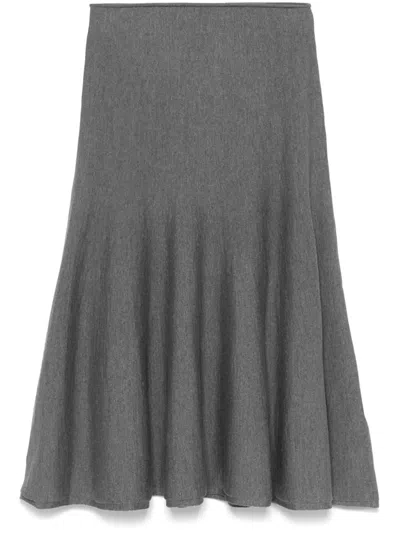 Khaite Mayu Midi Skirt In Grey