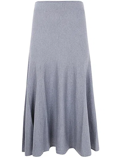 Khaite Mayu Knitted Skirt In Gray
