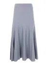 Khaite Odil Wool Skirt In Grey