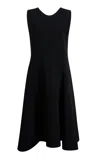 Khaite Meadow Crepe Midi Dress In Black