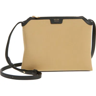 Khaite Medium Lina Canvas Crossbody Bag In Black/honey 618