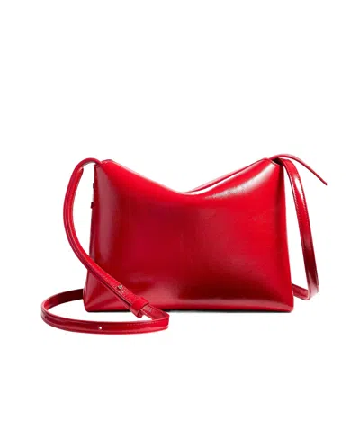 Khaite Lina Medium Leather Shoulder Bag In Red
