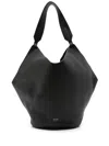 Khaite Lotus Medium Pebbled Leather Tote Bag In Black