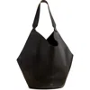 Khaite Lotus Medium Pebbled Leather Tote Bag In Black