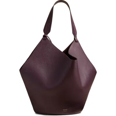 Khaite Medium Lotus Leather Tote In Rouge Noir