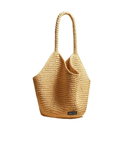 Khaite Medium Lotus Raffia Tote Bag In Brown