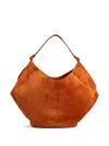 Khaite Medium Lotus Suede Tote Bag In Brown