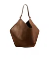 Khaite Lotus Medium Calfskin Suede Tote Bag In Brown