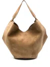 Khaite Women's Lotus Medium Leather Shoulder Bag In Brown