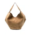 Khaite Women's Lotus Medium Leather Shoulder Bag In Brown