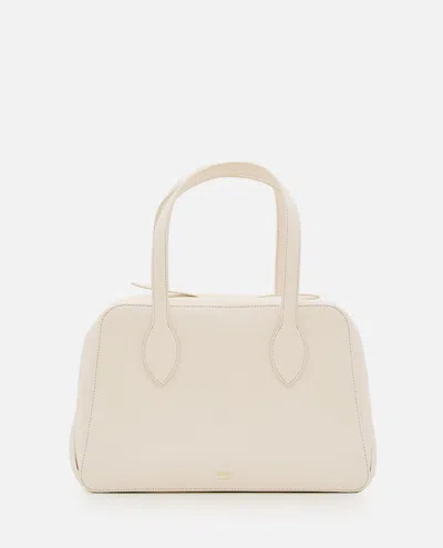 Khaite Medium Maeve Leather Handbag In Off-white