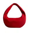 Khaite Medium Olivia Hobo Bag Rebel Red Suede In Red