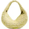 Khaite Medium Olivia Raffia Hobo Bag In Neutral