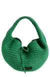 Khaite Olivia Medium Raffia Hobo Bag In Forest Green