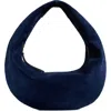 Khaite Olivia Medium Suede Shoulder Bag In Blue