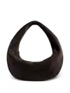 Khaite Medium Olivia Zip Calf-suede Shoulder Bag In Brown