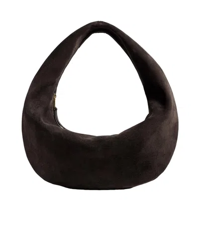 KHAITE MEDIUM OLIVIA ZIP CALF-SUEDE SHOULDER BAG