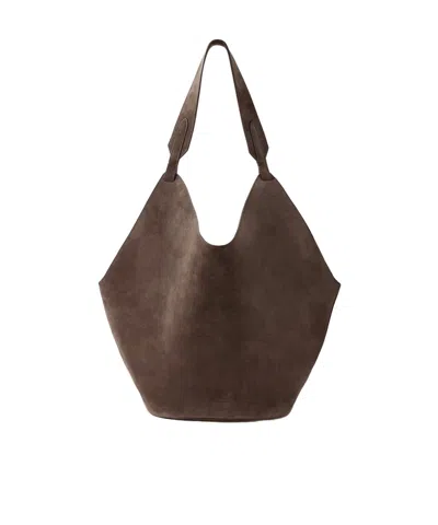 Khaite Medium Suede Tote In Brown