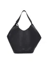 Khaite Medium Lotus Leather Tote In Black