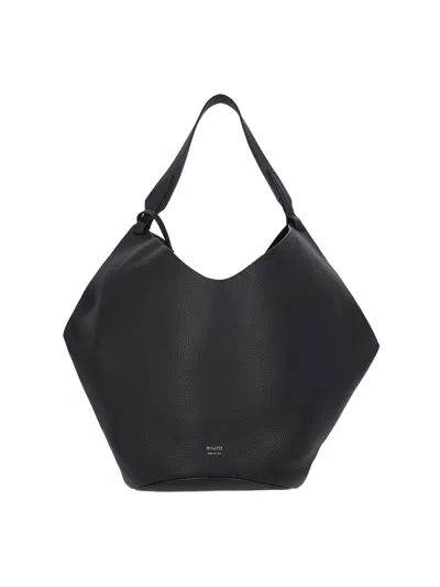 Khaite 'lotus Medium' Shopping Bag In Black