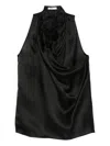 Khaite Black Solid Mock Collar Top In Black