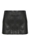 Khaite Meelar Leather Mini Skirt In Black