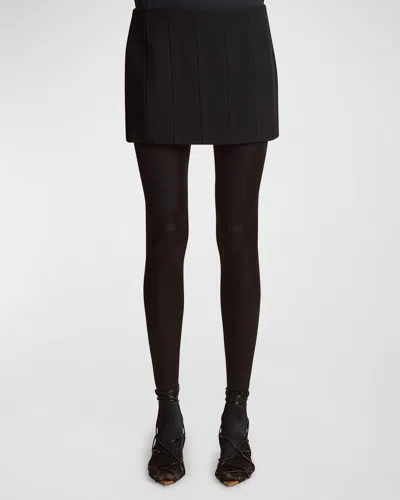 Khaite Meelar Paneled Woven Mini Skirt In Black