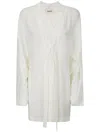 Khaite Mehna Lace-up Silk Crepe De Chine Mini Dress In Neutrals