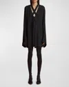 Khaite Mehna Cotton-blend Voile Mini Dress In Black