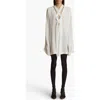 Khaite Mehna Lace-up Silk Crepe De Chine Mini Dress In Cream