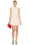 Khaite Mel V-neck Low-back Mini Dress In Natural