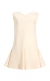 Khaite Mel Cotton-silk Organza Mini Dress In Natural