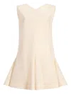 Khaite Mel V-neck Sleeveless Mini Dress In Neutral