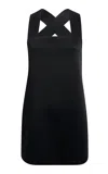 Khaite Mella Cross-back Crepe-satin Mini Dress