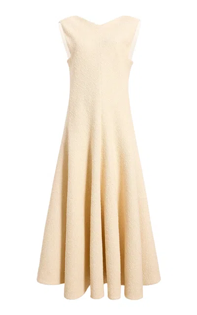 KHAITE MELLIE COTTON-BLEND BOUCLÉ MAXI DRESS