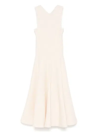 Khaite Mellie Maxi Dress In Neutrals