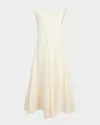 Khaite Mellie Open-back Sleeveless A-line Maxi Dress In Natural
