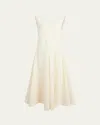 Khaite Mellie Open-back Sleeveless A-line Maxi Dress In Natural