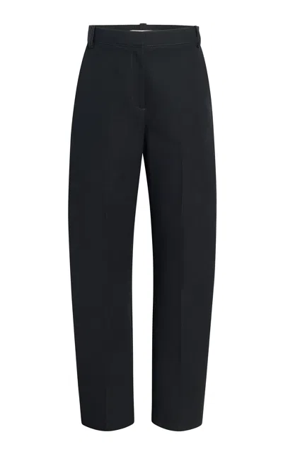 Khaite Melson Organic Cotton Canvas Pants In Black