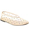 Khaite Mercy Embellished Mesh & Leather Ballet Flat In Brown