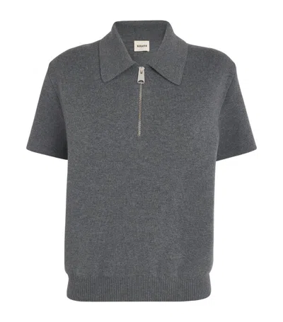 Khaite Short-sleeved Knitted Polo Shirt In Gray