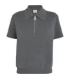 Khaite Gulliame Zip-up Knit Wool-blend Polo Top In Grey