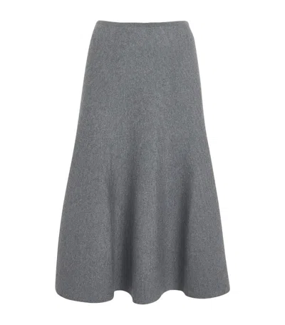 Khaite Odil Wool Skirt In Grey