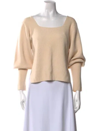 Pre-owned Khaite Merino Wool Scoop Neck Sweater In Neutral