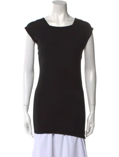 Pre-owned Khaite Merino Wool Square Neckline Sweater W/ Tags In Black