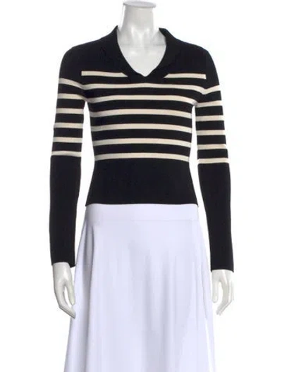 Pre-owned Khaite Merino Wool Striped Sweater W/ Tags In Black